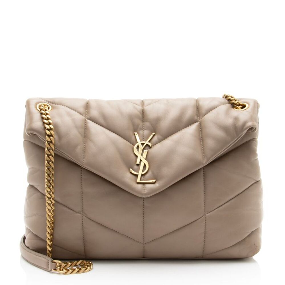Saint Laurent Lambskin Monogram Puffer LouLou Medium Shoulder Bag